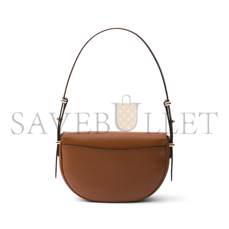 PRADA ARQUÉ LEATHER SHOULDER BAG WITH FLAP 1BD365 (23*12*6cm)